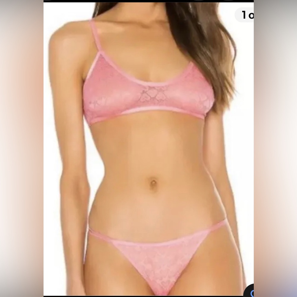 NWT Free People Bralette Set Kelly Pink Size Med
